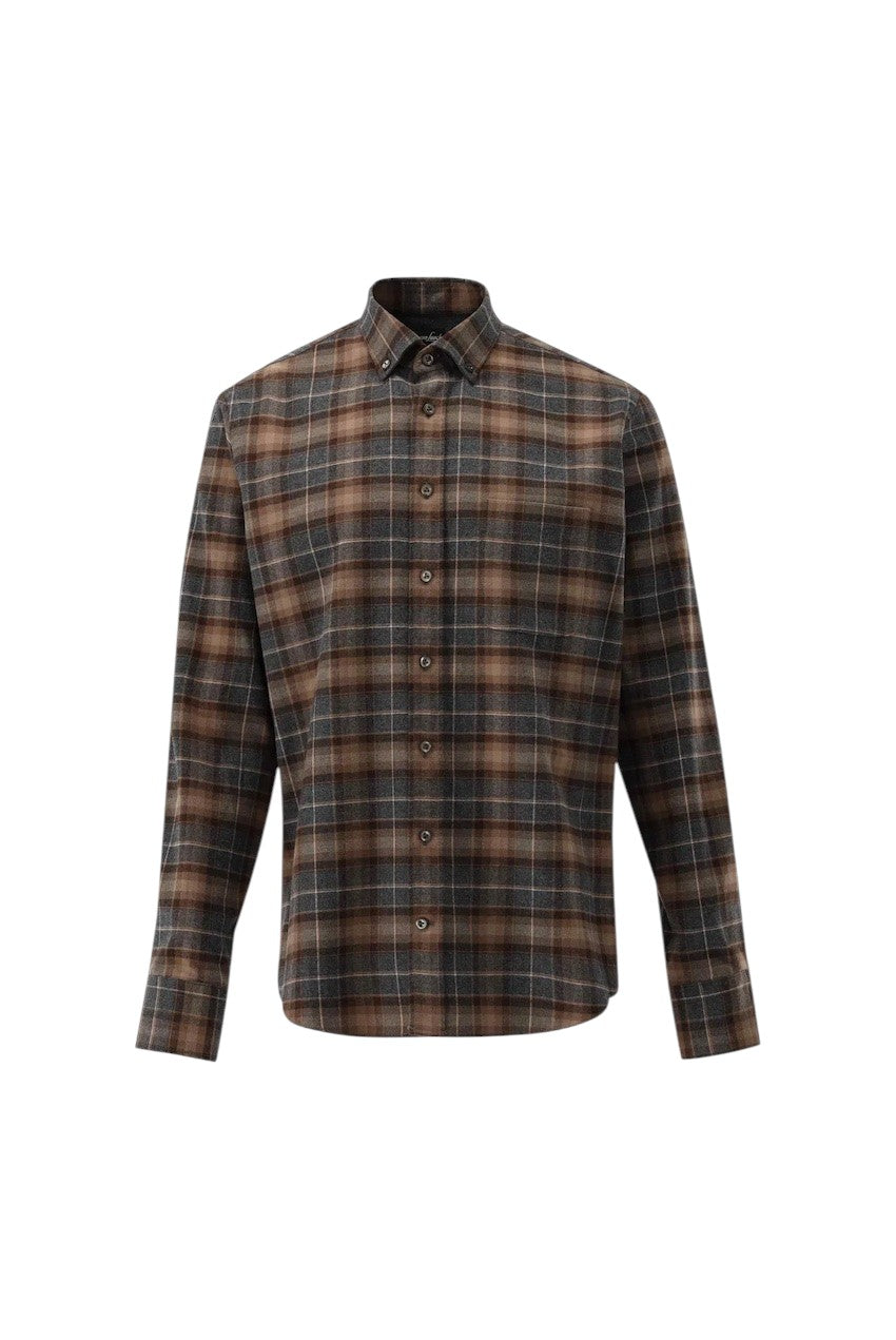 Van Laack Men hemd lange mouwen heren bruin 156644 140 ROY-TF.