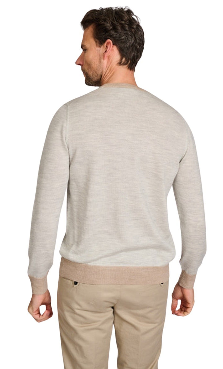 Gran Sasso Men pull trui ronde hals heren beige 57159/13123/048