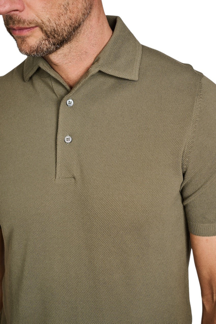 Gran Sasso Men polo shirt short sleeves men's khaki 57114/20678 481