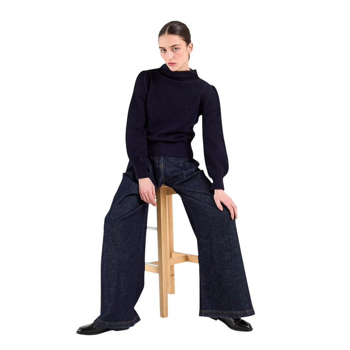 anneclaire-pull-à-col-roulé-femme-bleu marine-d1795-461-852