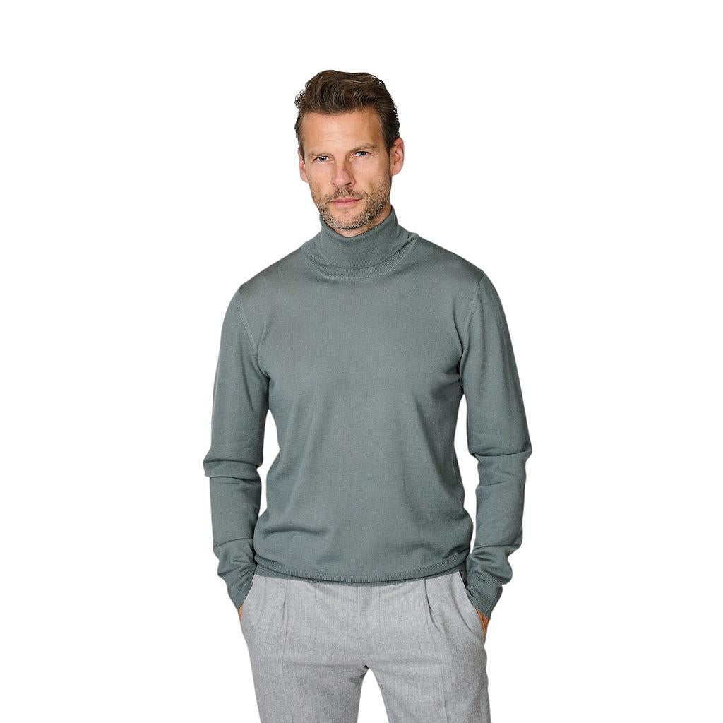 pull-gran-sasso-men-col roulé-homme-olive