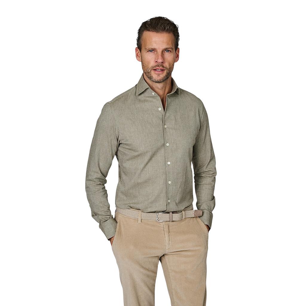 profuomo-hemd-lange-mouwen-heren-groen-katoen-wol
