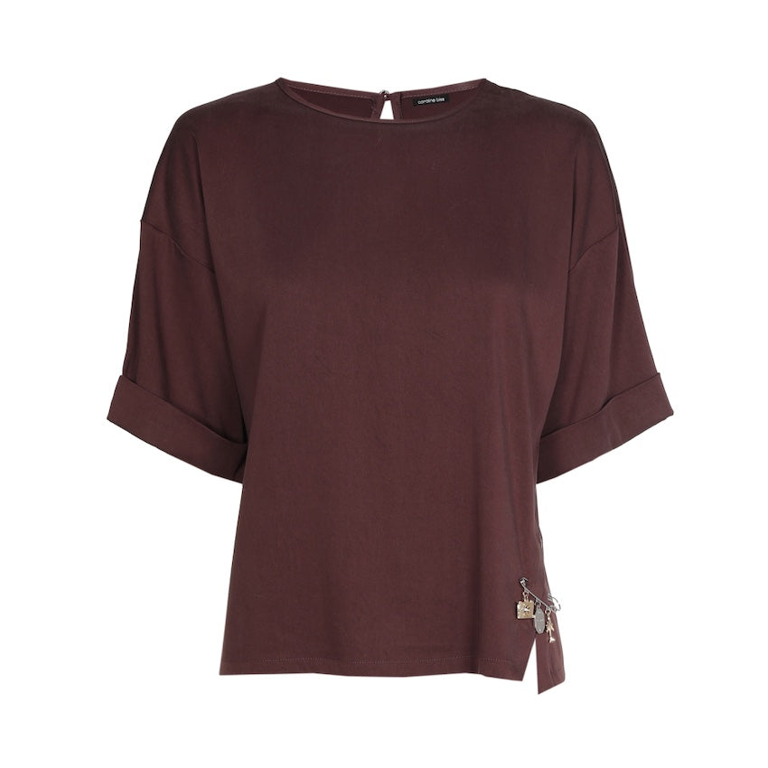 Caroline Biss damesblouse bordeaux, vooraanzicht product
