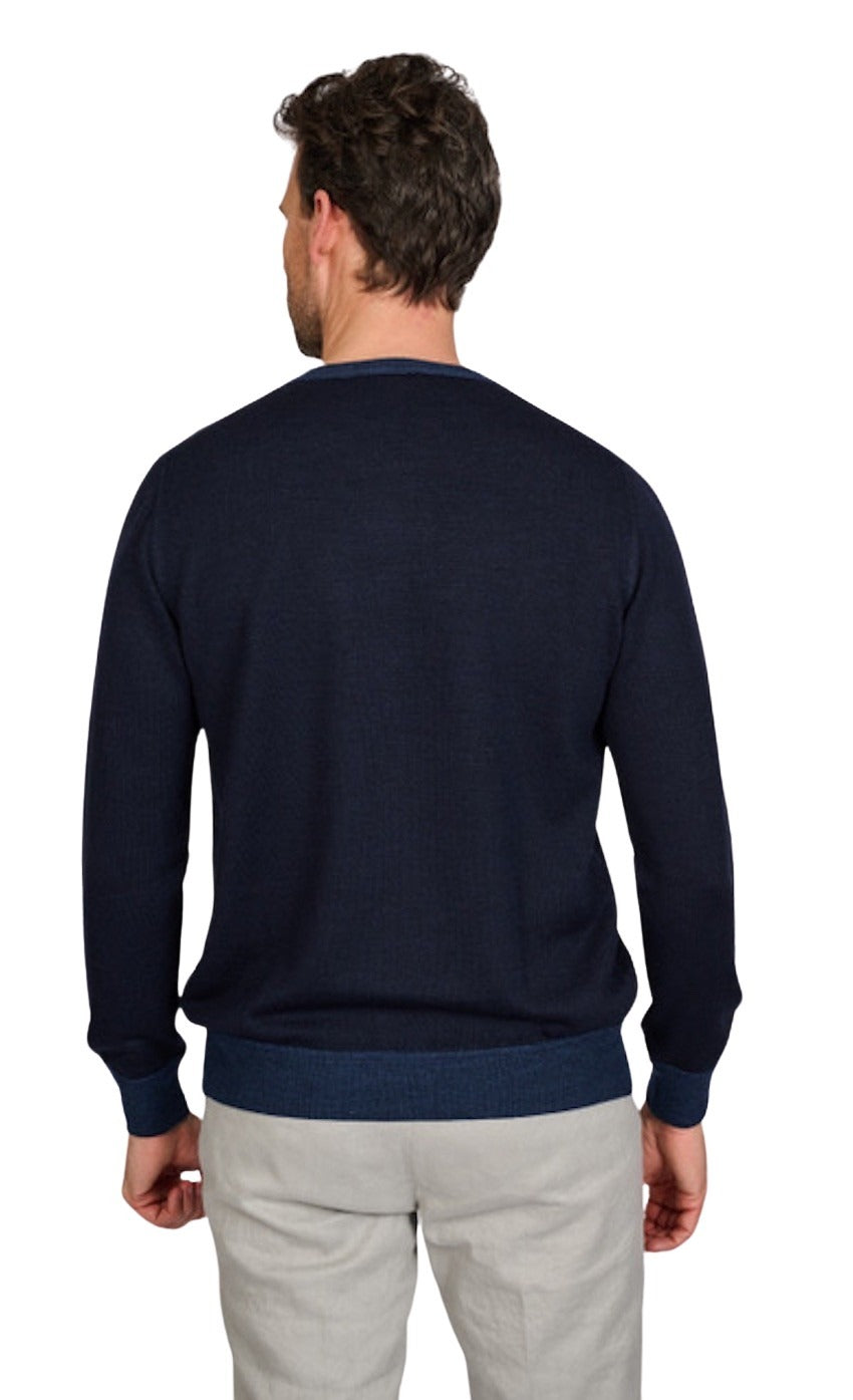 Gran Sasso Men pull trui ronde hals heren marine 57159/13123/598