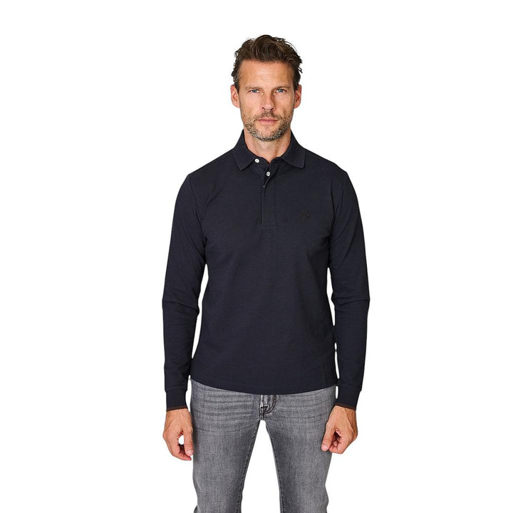 Jacob-Cohen-Herren-Polohemd-mit-langen-Ärmeln-marineblau