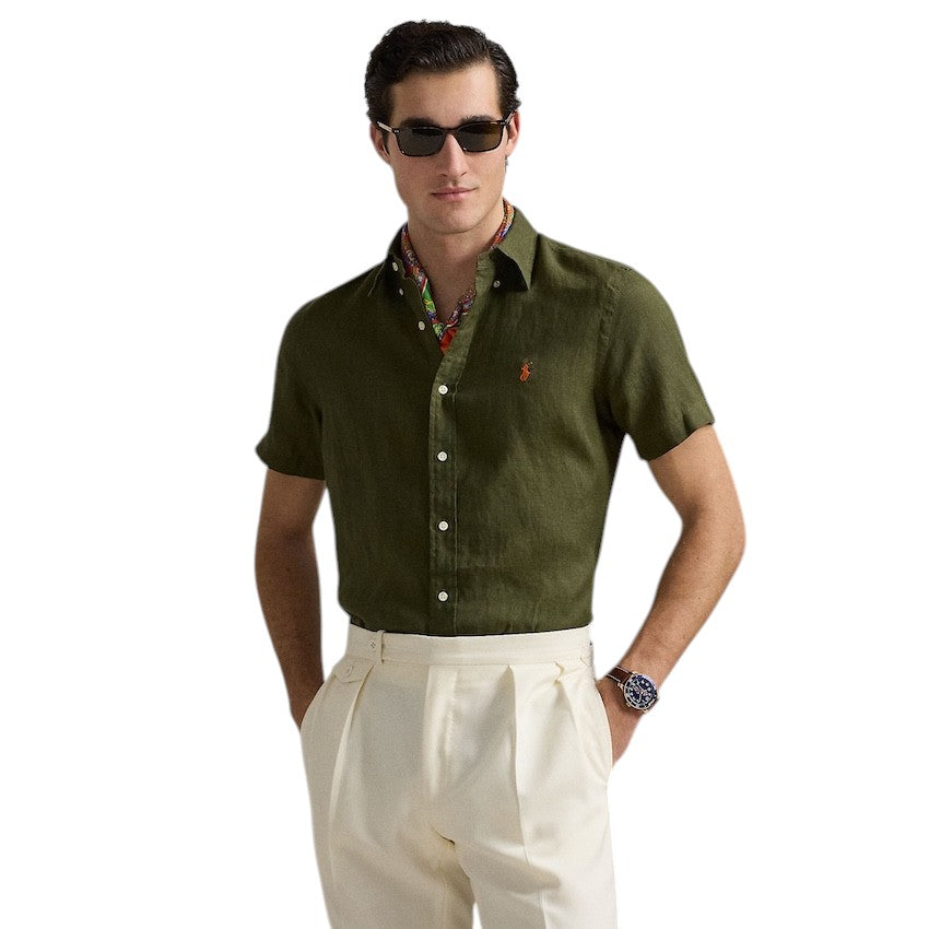 polo-ralph-lauren-men-hemd-korte-mouwen-heren-olijf-custom-fit-710968912002