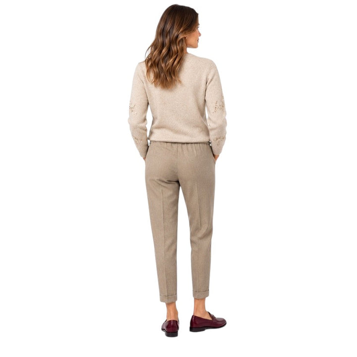 Anneclaire broek dames taupe D1934 1580 004