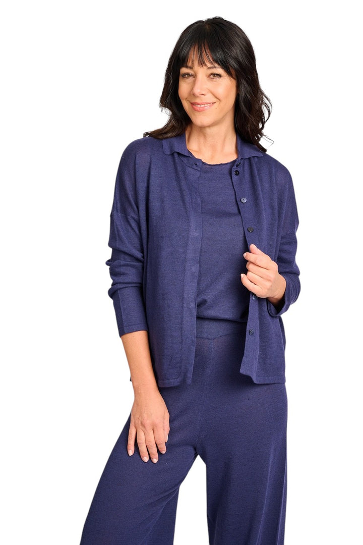 Anneclaire gilet donna blu