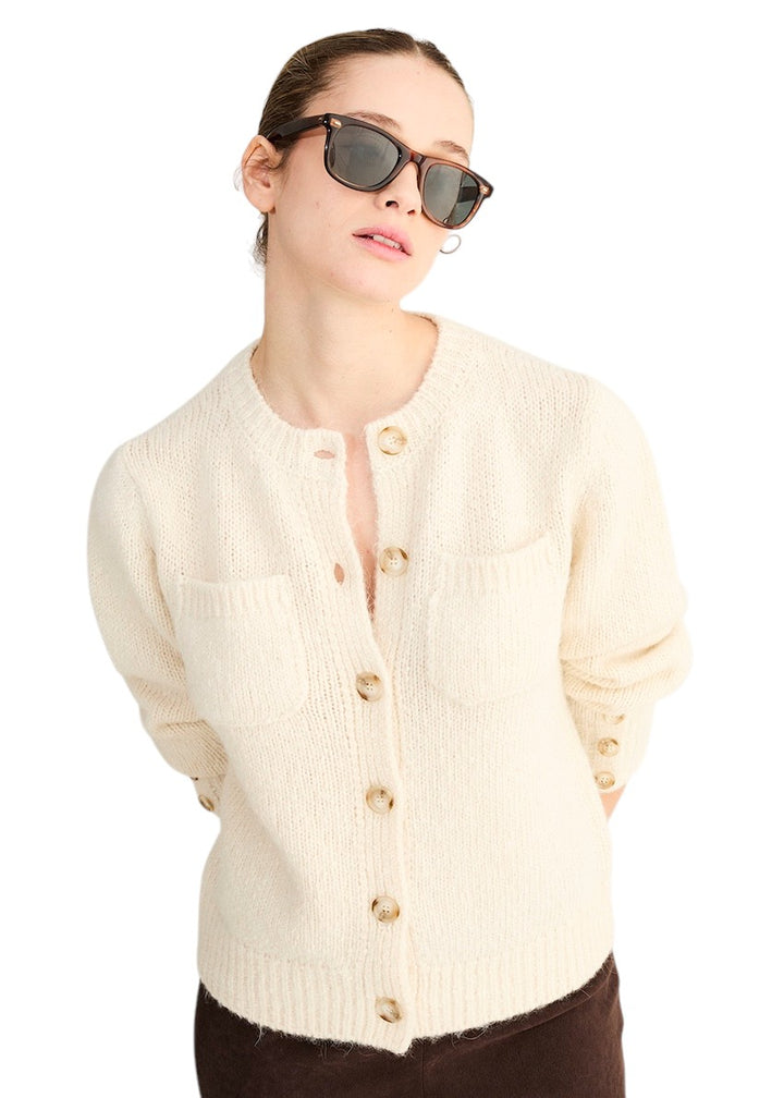Anneclaire gilet dames ecru D1213 036 201.
