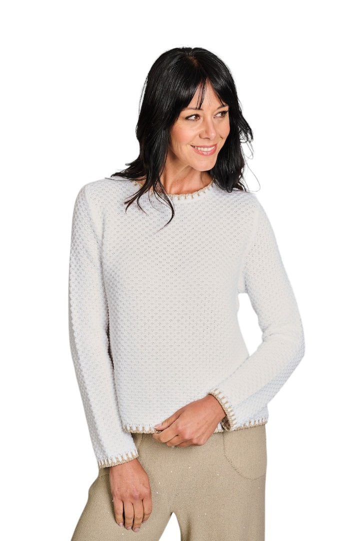 Anneclaire pull trui dames wit D1584 785 201