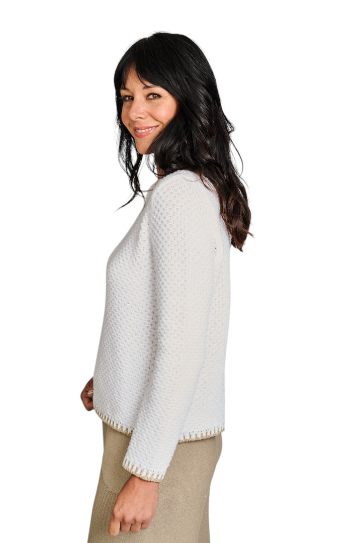 Anneclaire pull trui dames wit D1584 785 201