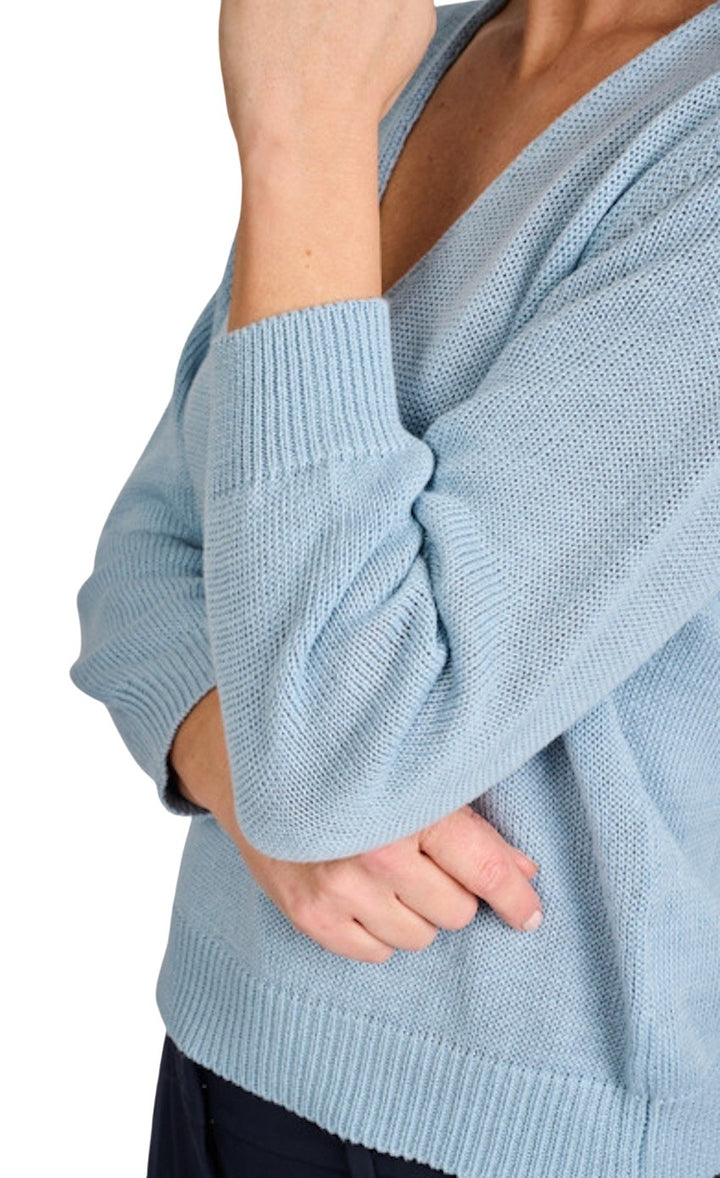 Anneclaire pull trui v-hals dames licht blauw D0964 317 15