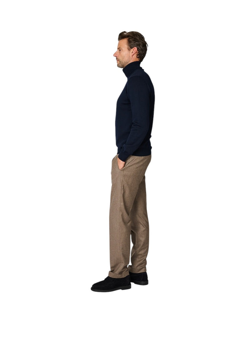 Berwich broek heren donker beige contemporary fit - flannel