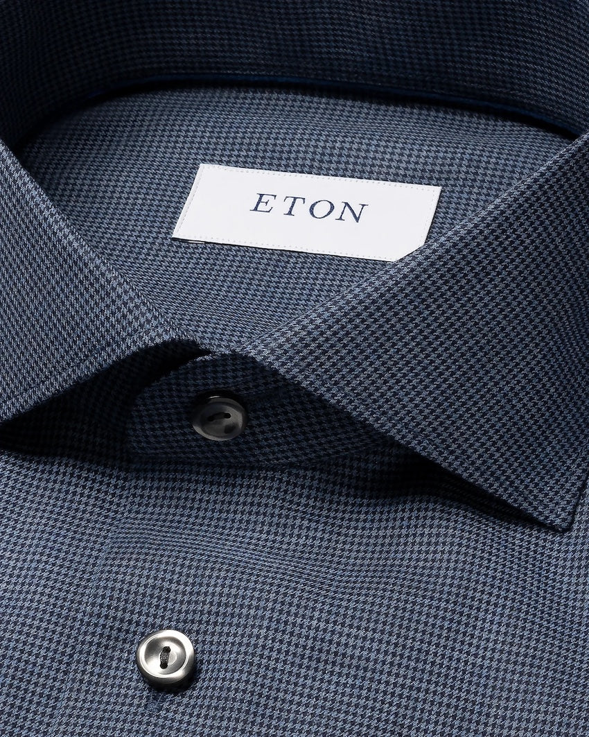 Eton camicia maniche lunghe blu scuro da uomo