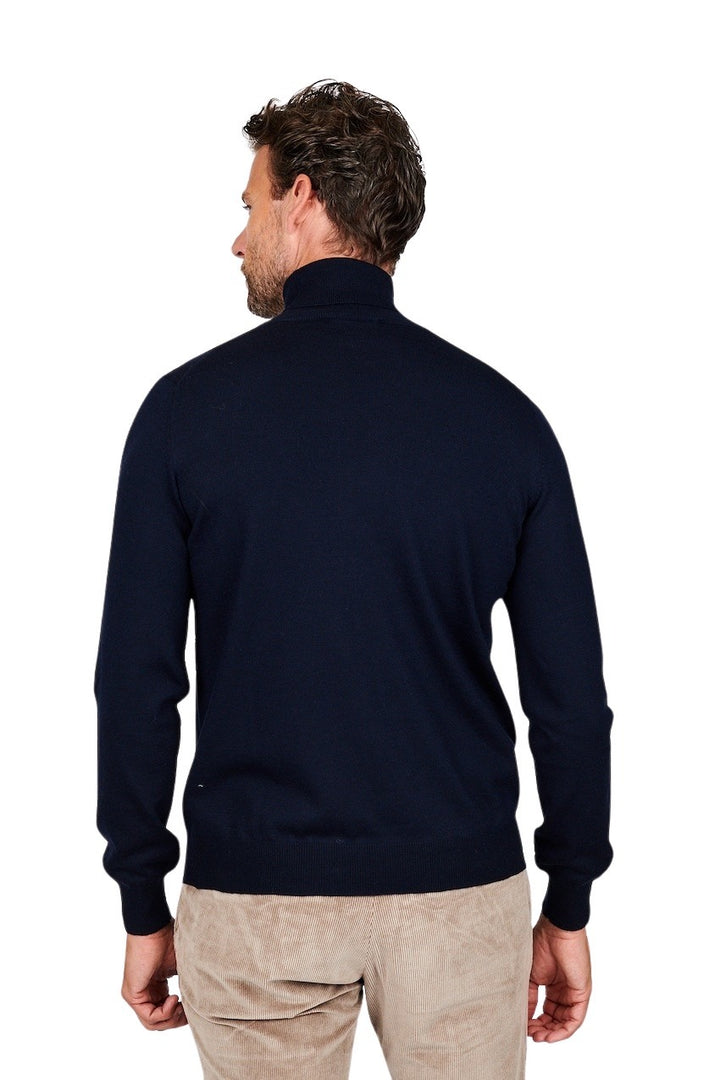 Gran Sasso Men pull trui rolkraag heren donker blauw