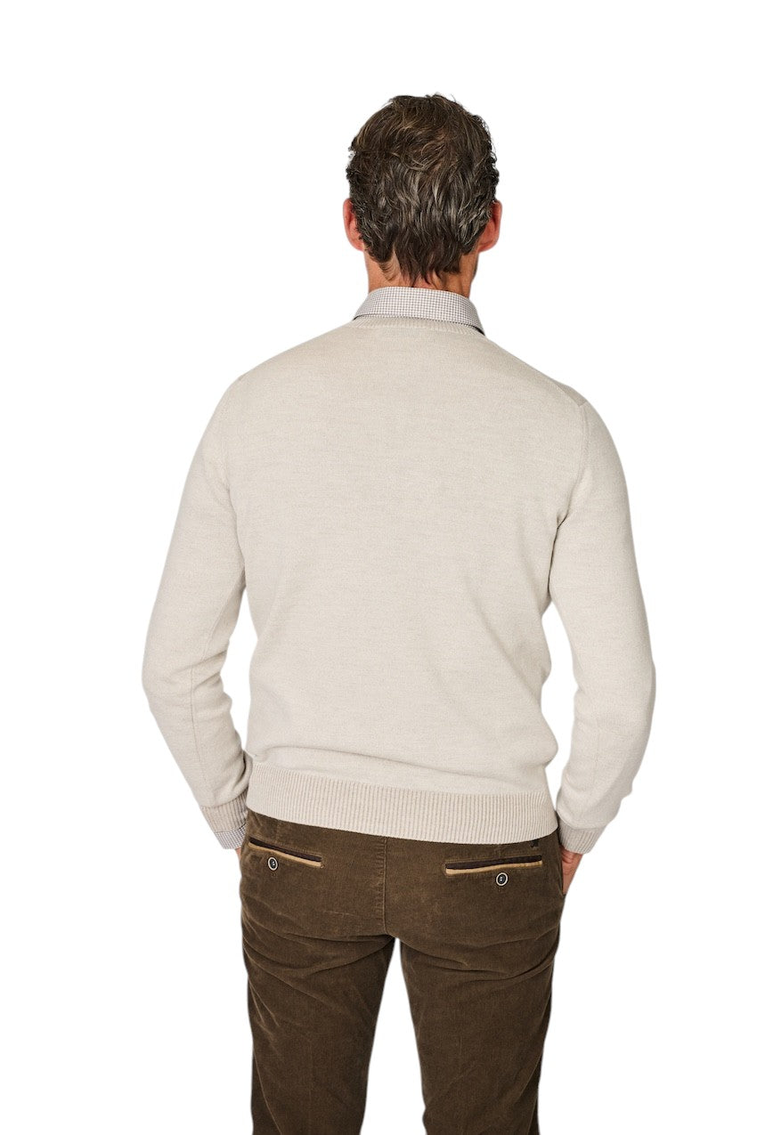 Gran Sasso Mænd trøje med rullekrave rund hals herre beige