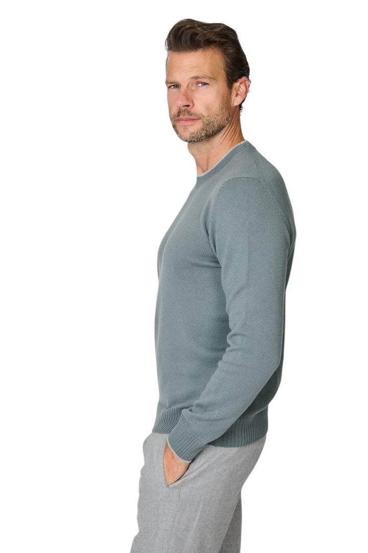 Gran Sasso Hommes pull à col roulé col rond homme vert