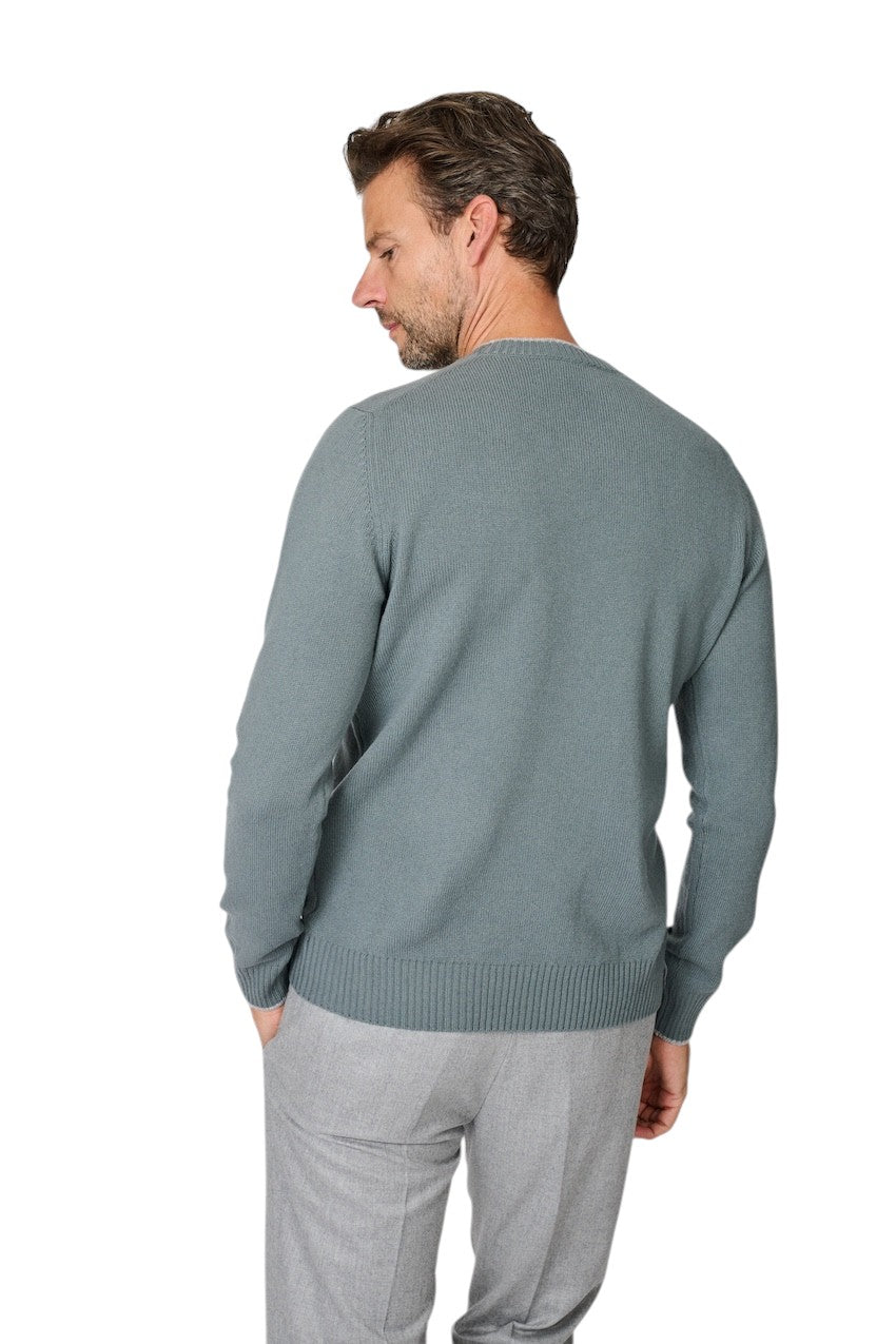 Gran Sasso Hommes pull à col roulé col rond homme vert