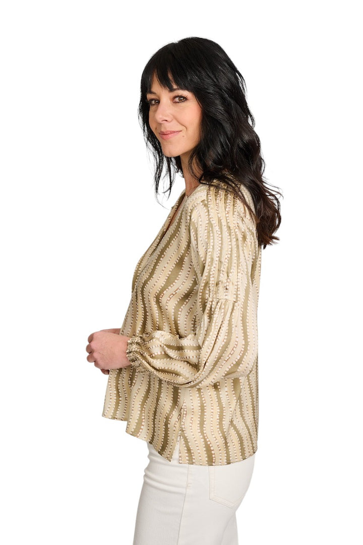 Hemisphere blouse lange mouwen dames khaki 261FANTASIE-6 26AA