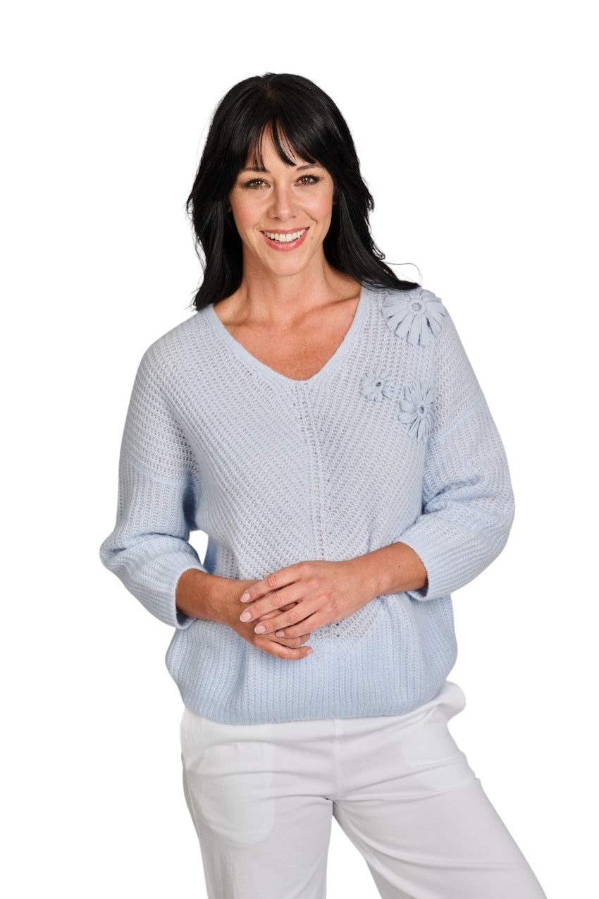 Hemisphere pull trui v-hals dames ciel 261C534FP-17 5227