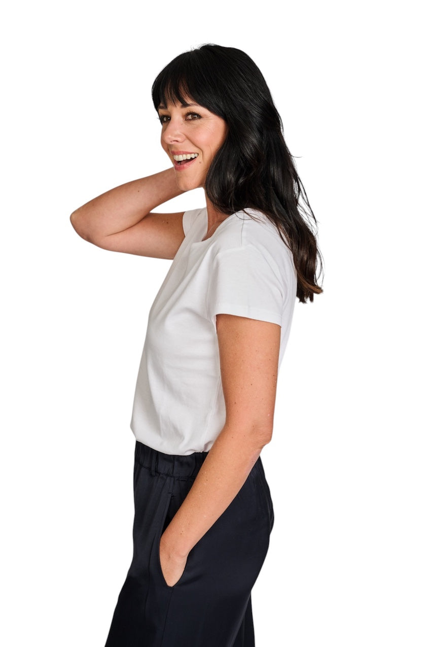 Hemisphere t-shirt korte mouwen dames wit 26104CONNY-5 1001