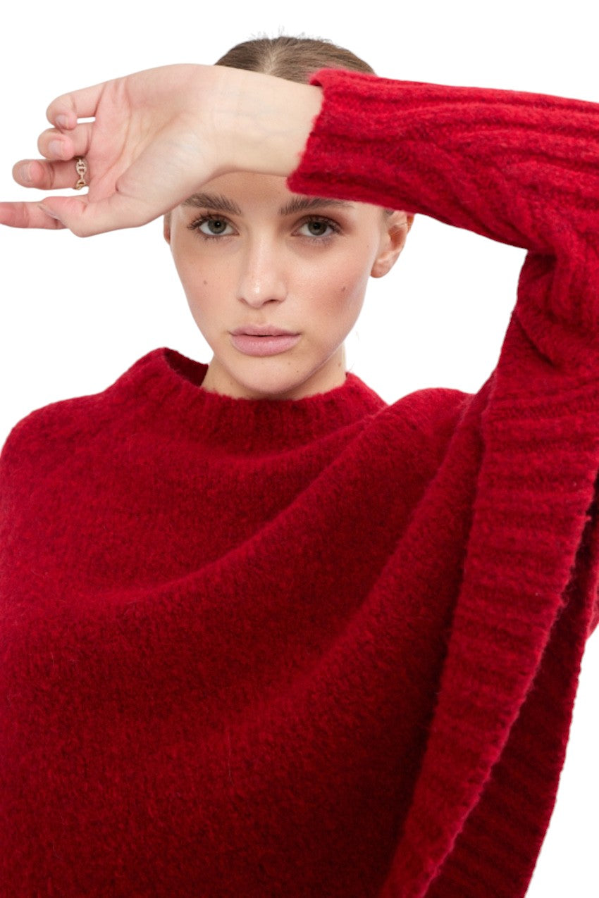 Jeff poncho dames rood TERRY 25