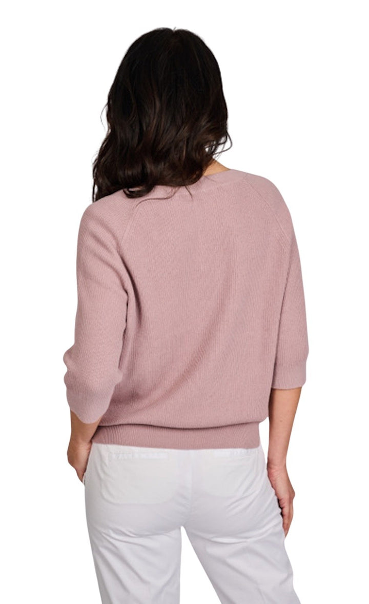 Jeff pull trui v-hals dames roze Claris 30
