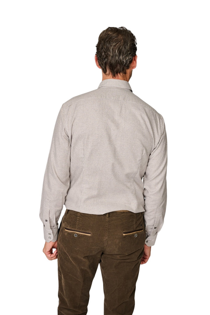 Van Laack Hombres camisa manga larga de hombre marrón Roy-TF
