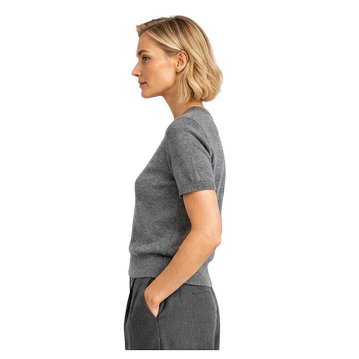 Natan Collection Damenpullover Anthrazit — Seitenansicht