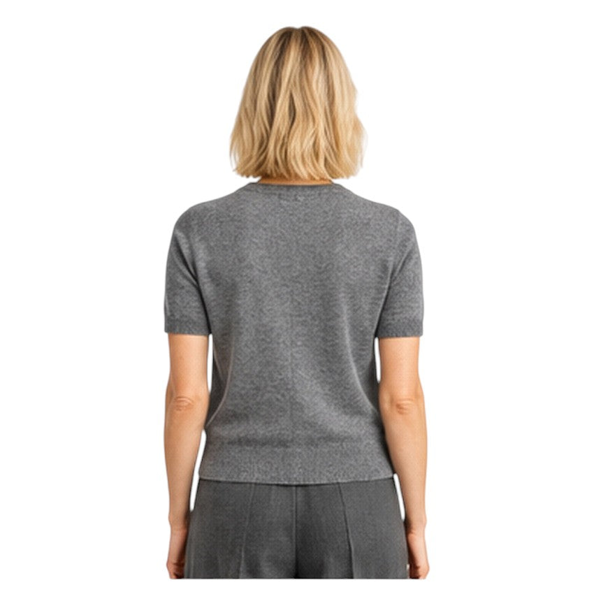 Natan Collection Damenpullover Anthrazit — Rückansicht am Model
