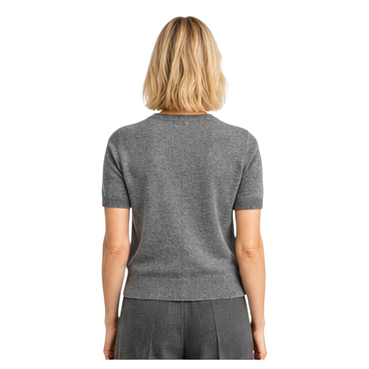 Natan Collection Damenpullover Anthrazit — Rückansicht am Model
