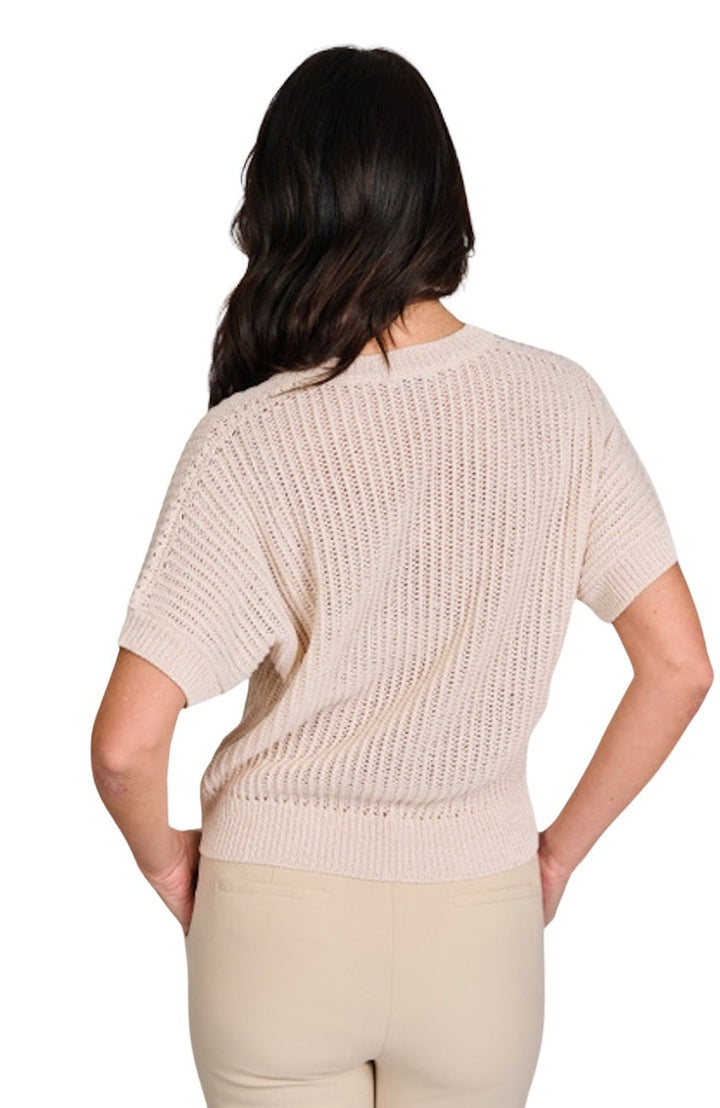 Peserico pull trui v-hals dames beige M99942F05 09182 042