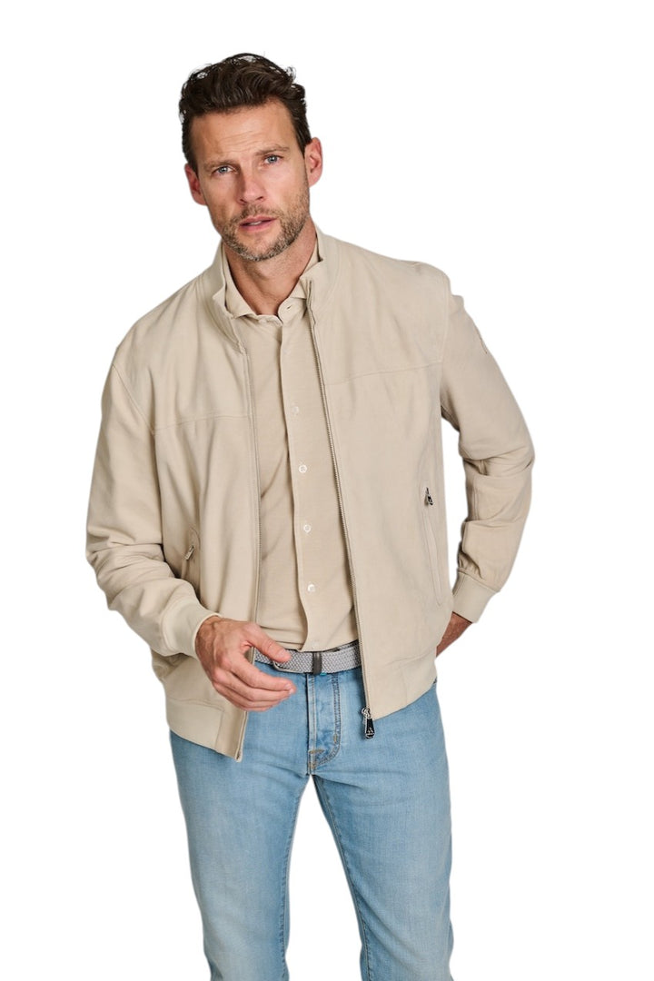 Peuterey leren mantel jas heren zand PUE5743 99012407 PE08 729