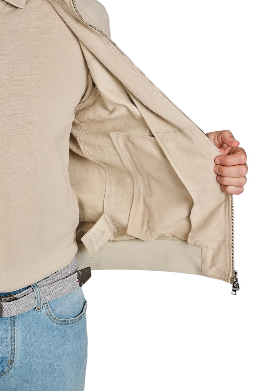 Peuterey leren mantel jas heren zand PUE5743 99012407 PE08 729