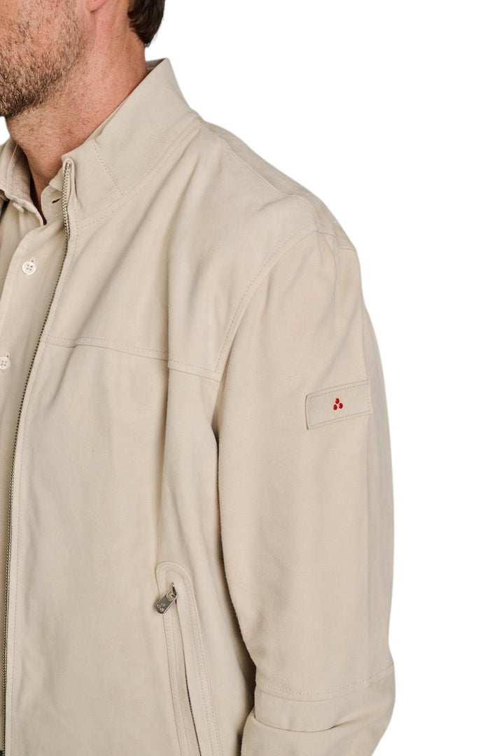 Peuterey leren mantel jas heren zand PUE5743 99012407 PE08 729