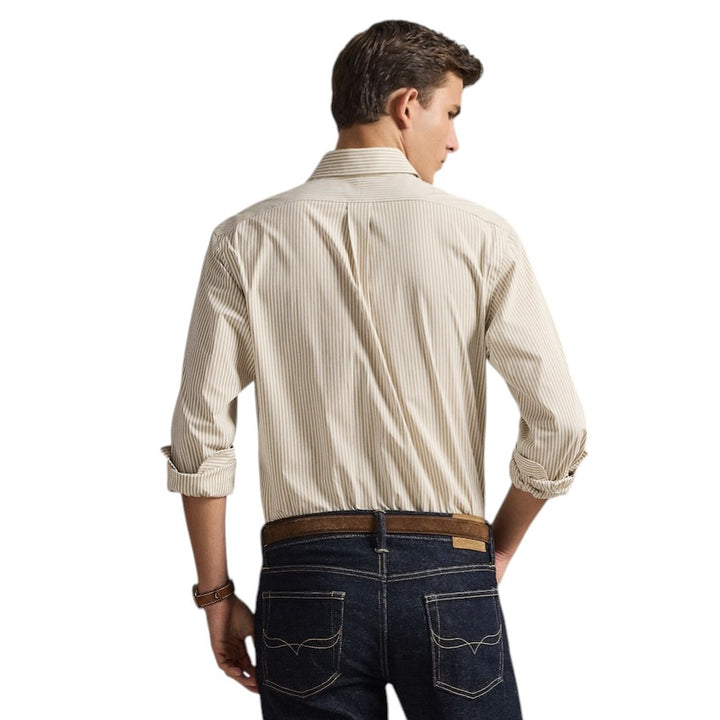 Polo Ralph Lauren Men hemd heren beige Custom fit stretch 710929346502