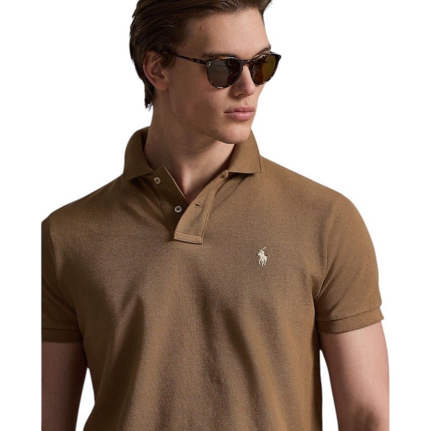 Polo Ralph Lauren Men polo shirt heren bruin Custom slim fit 710680784521