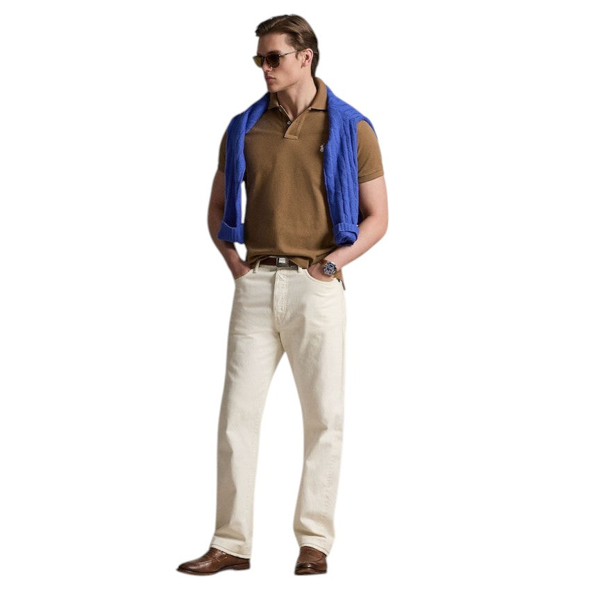 Polo Ralph Lauren Men polo shirt heren bruin Custom slim fit 710680784521