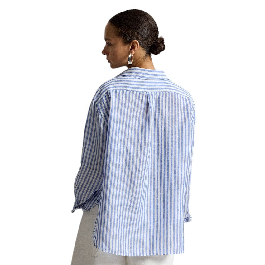 Polo Ralph Lauren Women blouse dames blauw crop boxy fit 211935130503