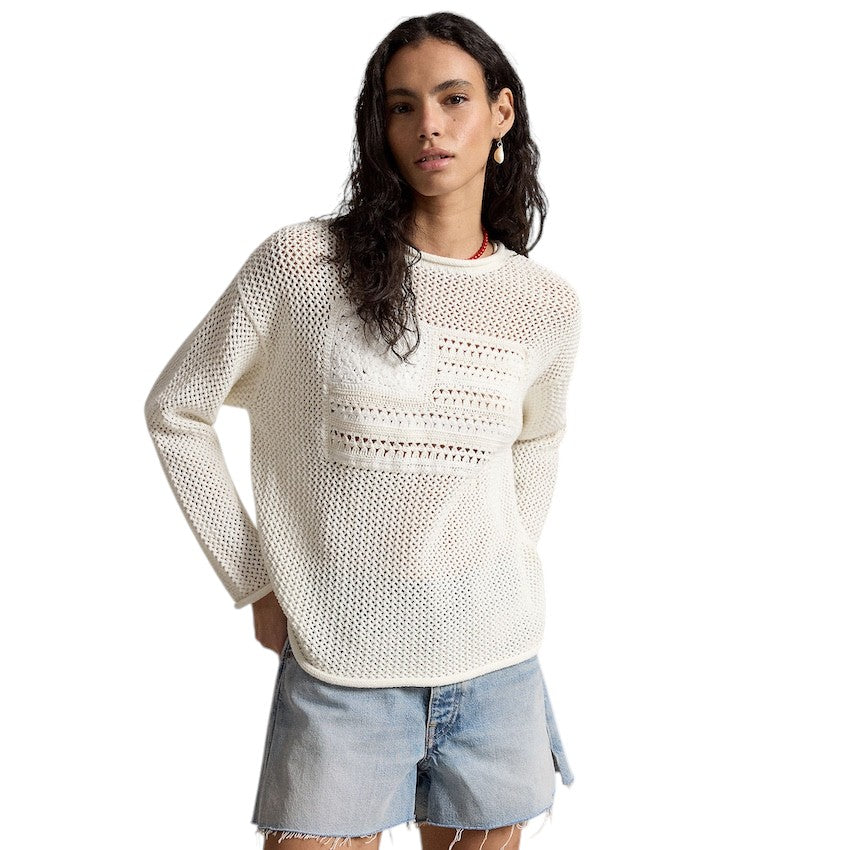 Polo Ralph Lauren Women pull trui ronde hals dames wit 211A12726001