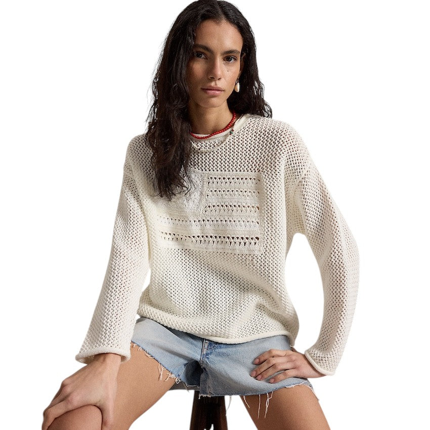 Polo Ralph Lauren Women pull trui ronde hals dames wit 211A12726001