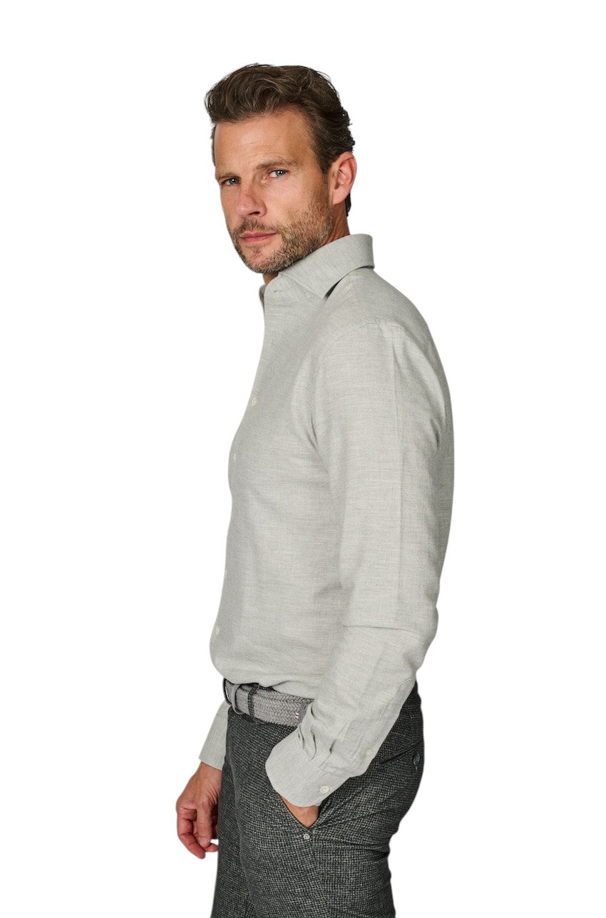Profuomo hemd lange mouwen heren grijs katoen - wol PPWH30022E