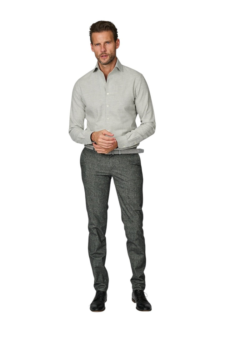 Profuomo hemd lange mouwen heren grijs katoen - wol PPWH30022E