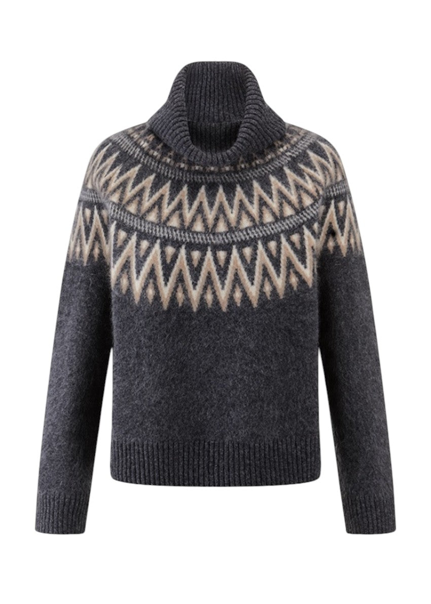 Riani pull trui rolkraag dames anthraciet 687710-8427 960