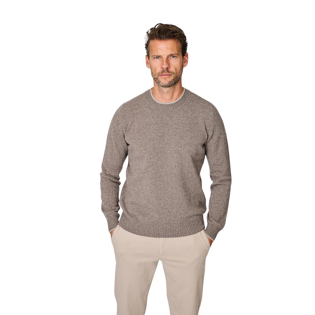 Gran-Sasso-Herren-Pullover-mit-Rundhalsausschnitt-Farbe Taupe-5