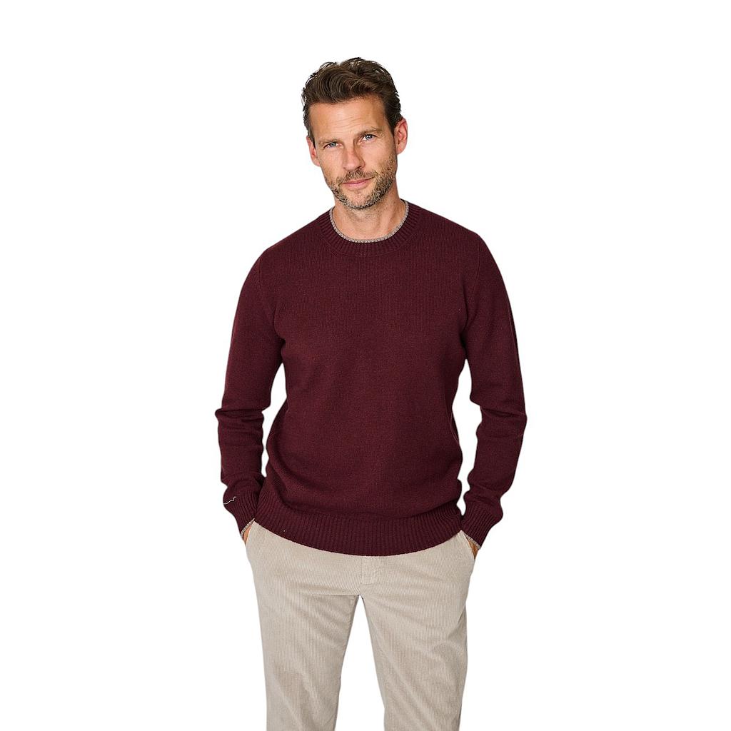 gran-sasso-men-pull-trui-ronde-hals-heren-bordeaux