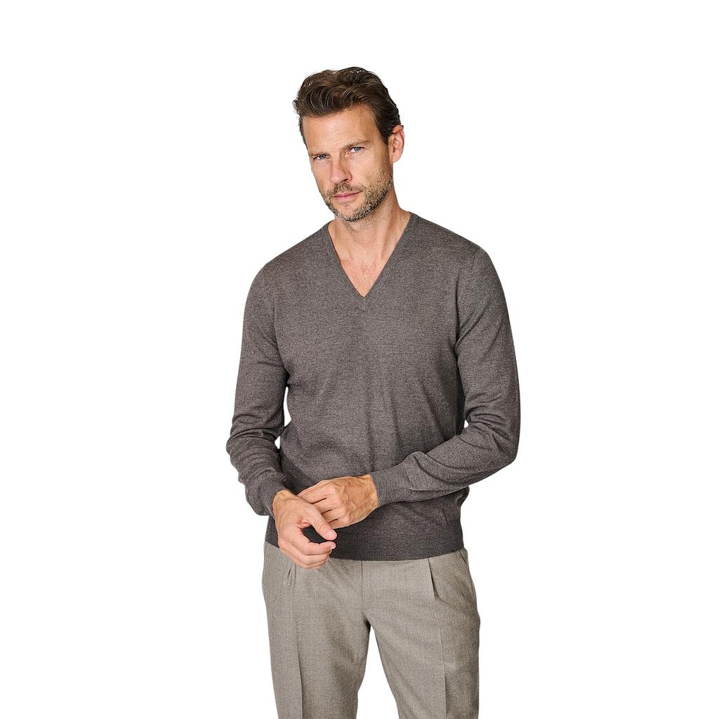maglione-gran-sasso-men-pull-scollo a V-uomo-marrone-chiaro